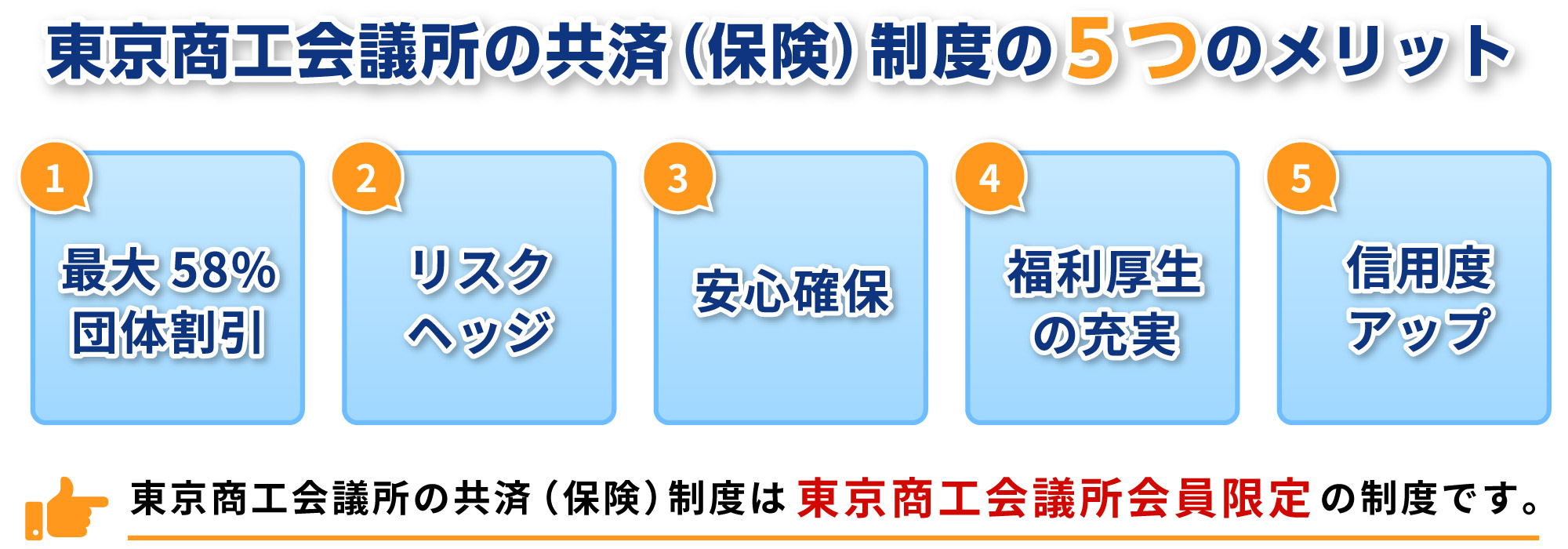 東京商工会議所の共済（保険）制度の5つのメリット
