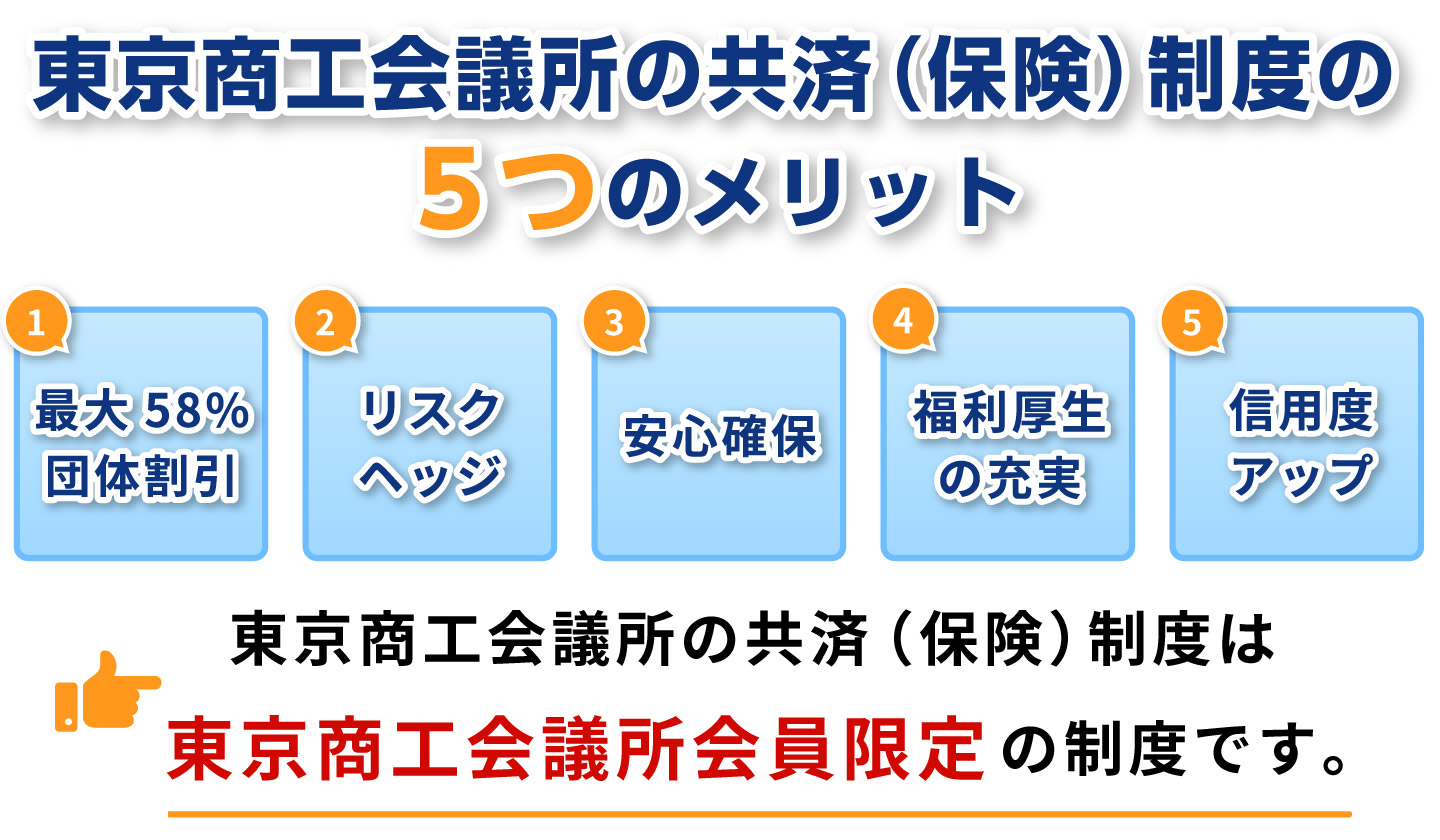 東京商工会議所の共済（保険）制度の5つのメリット